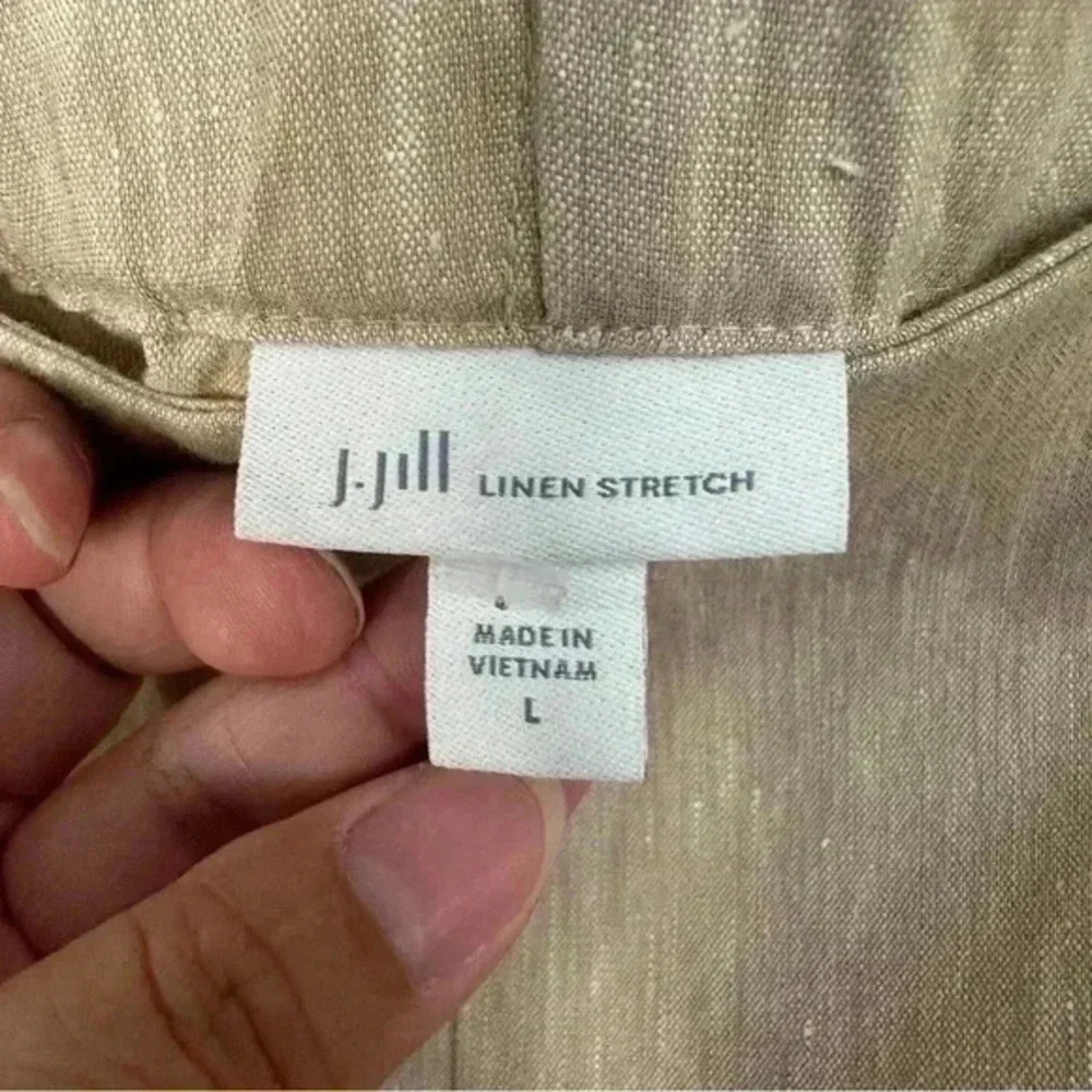 J. Jill Womens Pants Beige Size Large Linen Stretch Pull On Linen Blend‎